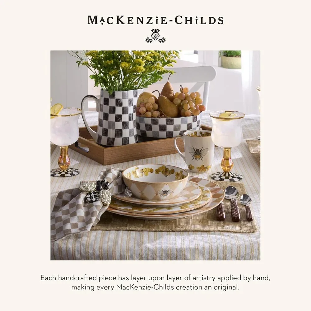 NEW Mackenzie-Childs Flax Sinamay Placemats 17in x13in Set of 4 - Picture 5 of 10